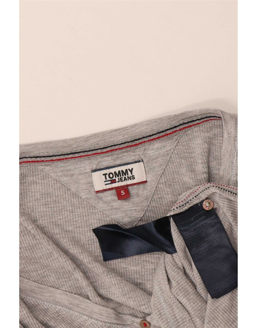 Tommy Hilfiger Haut à manches longues pour femme UK 8 Small Gris Viscose