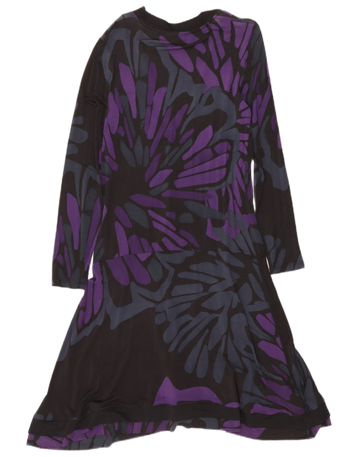 Trussardi Femme Robe Étagée À Motif Abstrait IT 46 Large Violet