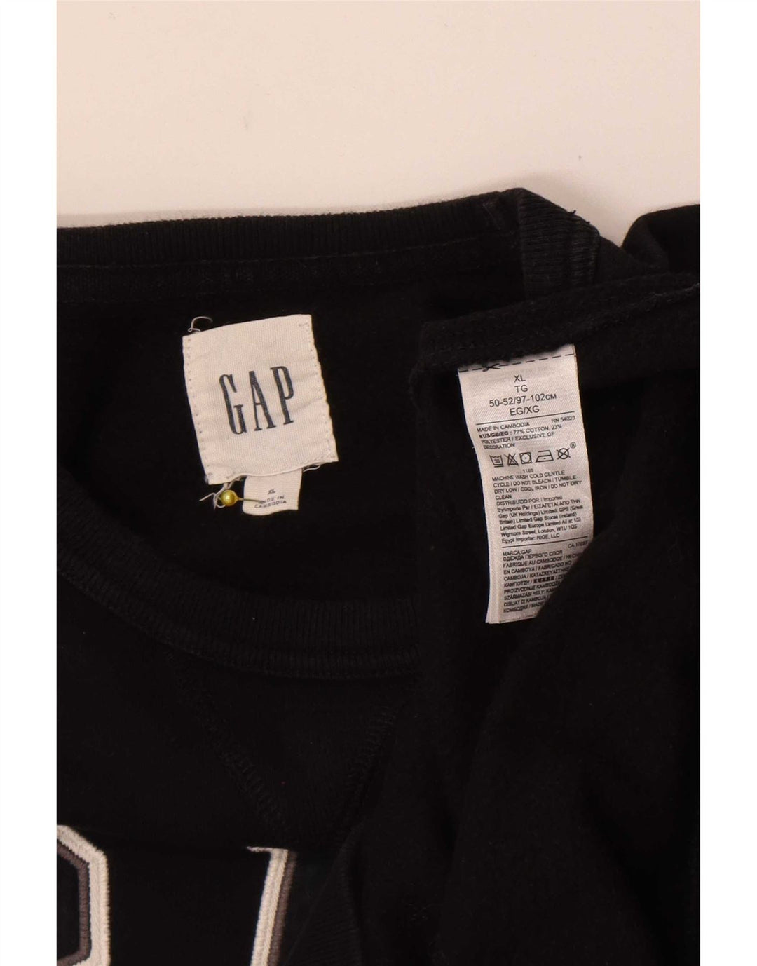 Gap Sweat-Shirt Graphique Homme XL Noir Coton