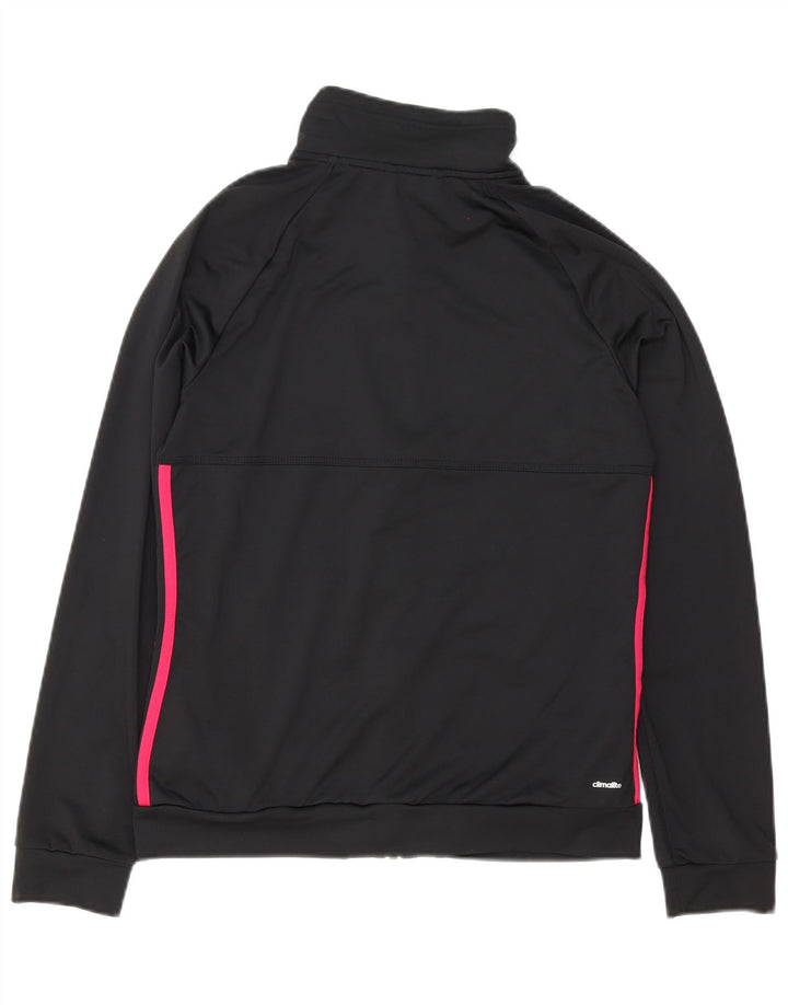 Adidas Climalite Surdimensionné Survêtement Top Veste UK 8/10 Petit Noir