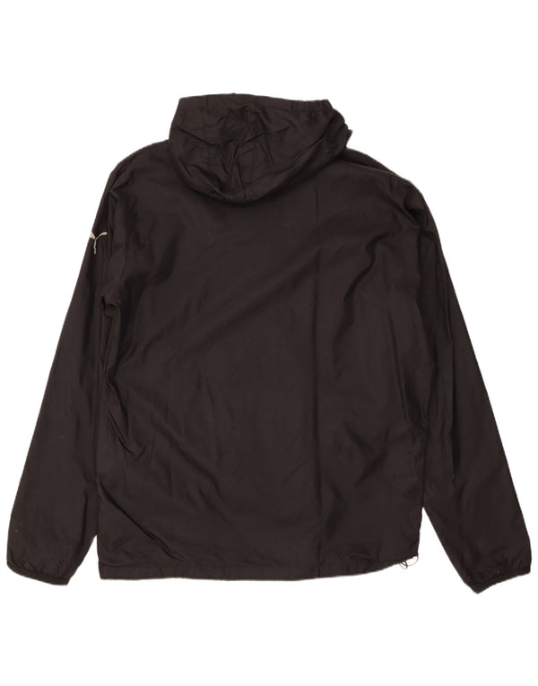 Puma Veste de pluie à capuche pour homme UK 40 Large Noir Nylon
