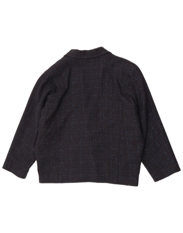 Veste blazer surdimensionnée femme vintage EU 34 XS Bleu Marine Check