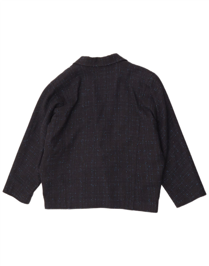 Veste blazer surdimensionnée femme vintage EU 34 XS Bleu Marine Check