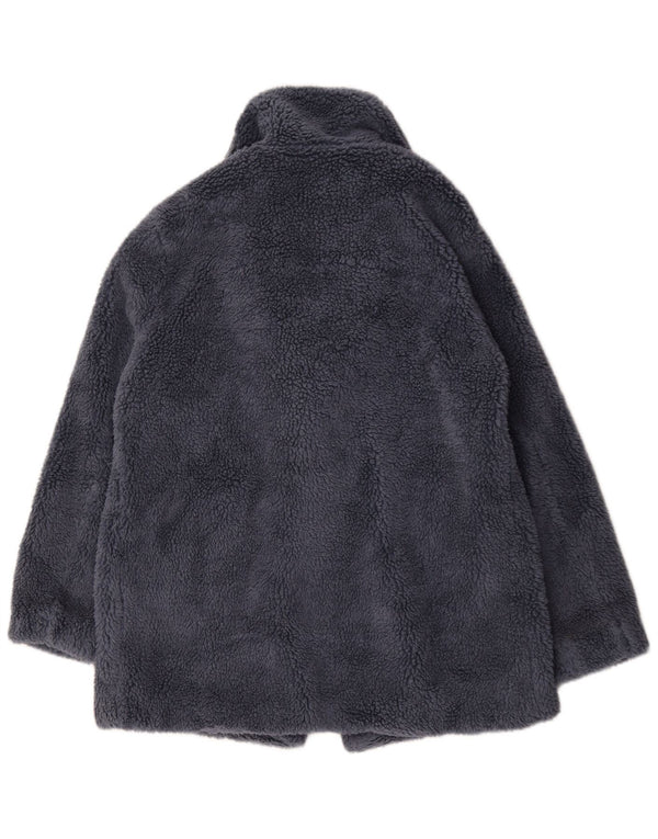 Marks & Spencer Manteau surdimensionné en fausse fourrure pour femme UK 12 Gris moyen