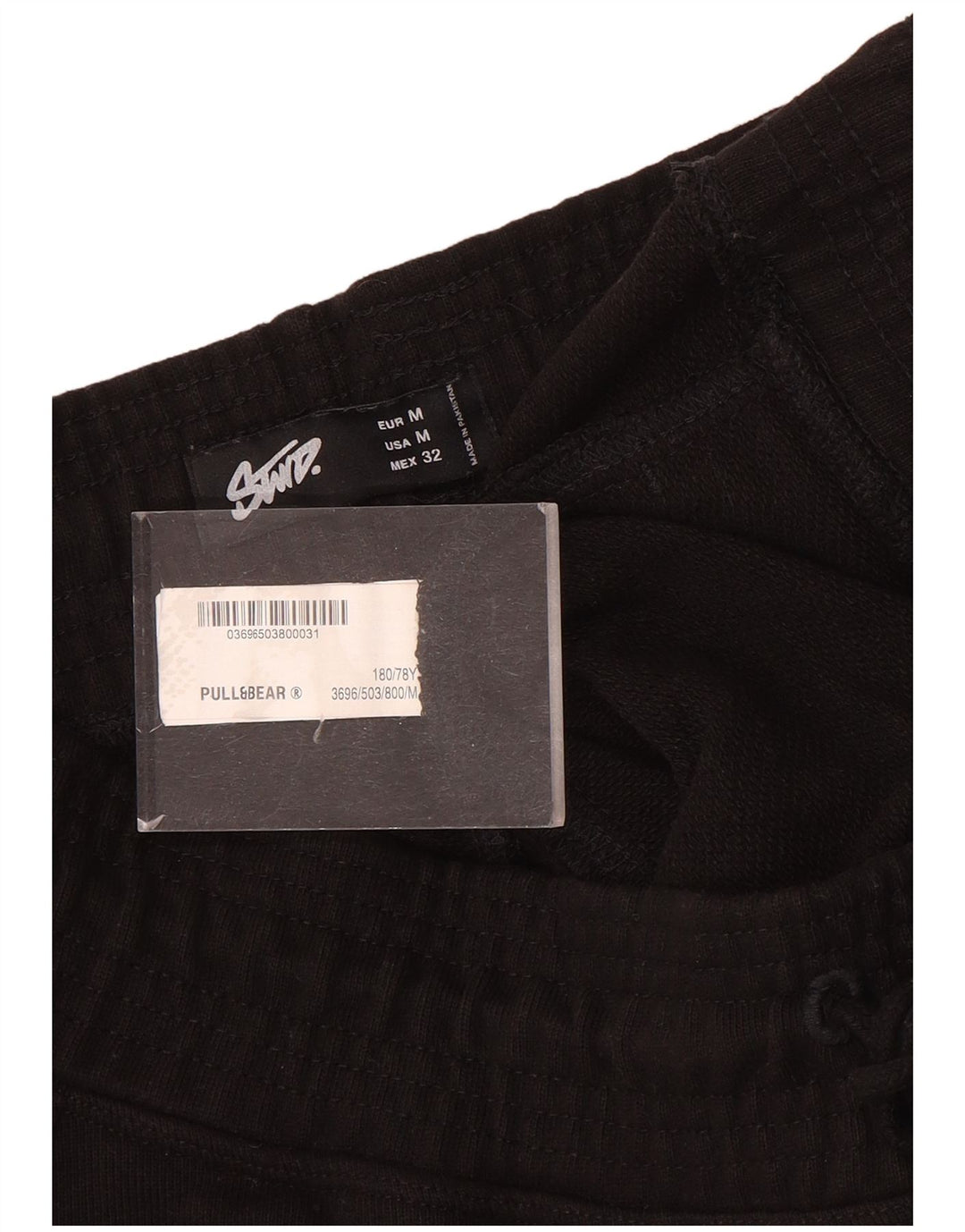 Pull & Bear Short de Sport Homme Noir Moyen Coton