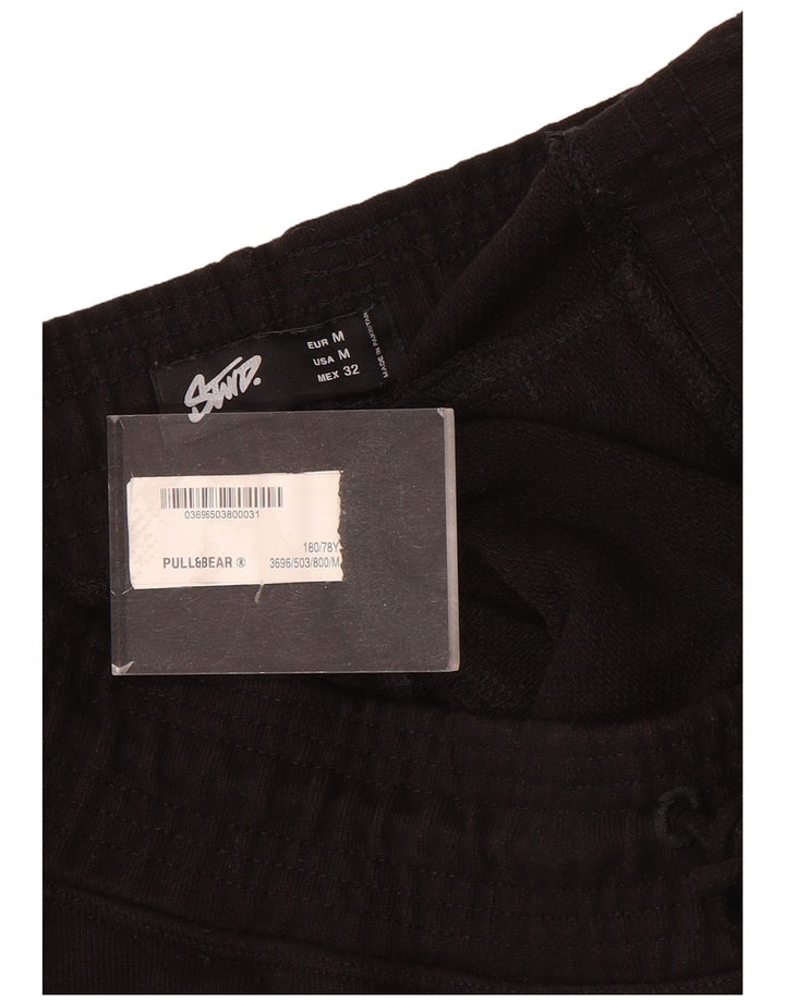 Pull & Bear Short de Sport Homme Noir Moyen Coton