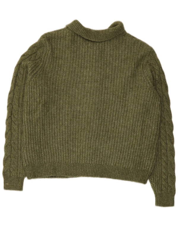 Marks & Spencer Pull cardigan court pour femme UK 14 Acrylique vert moyen