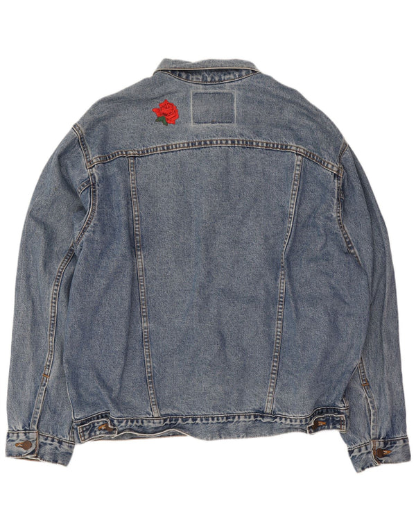 Levi's Veste en jean pour homme UK 40 Large Bleu Coton