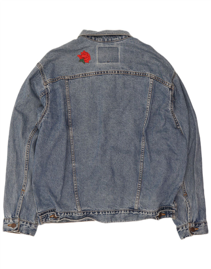 Levi's Veste en jean pour homme UK 40 Large Bleu Coton