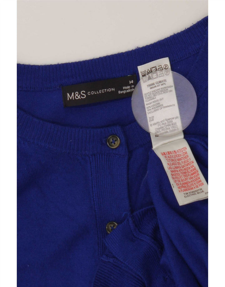Marks & Spencer Cardigan pour femme en viscose bleu moyen UK 44