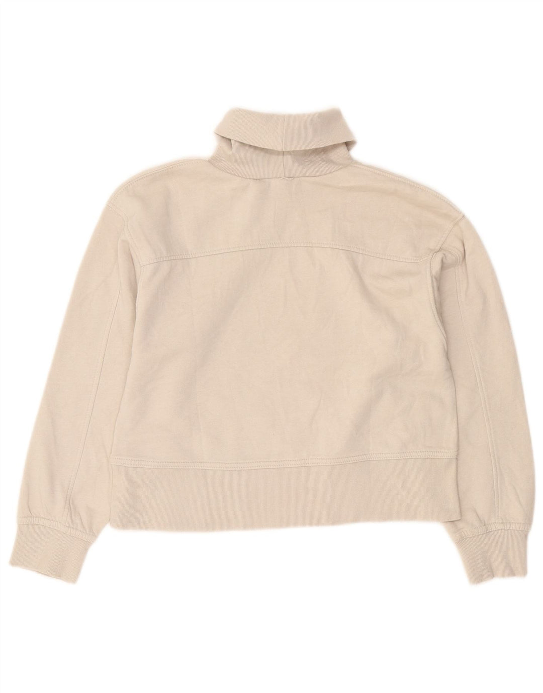 Zara Womens Crop Sweatshirt Jumper UK 10 Petit Blanc