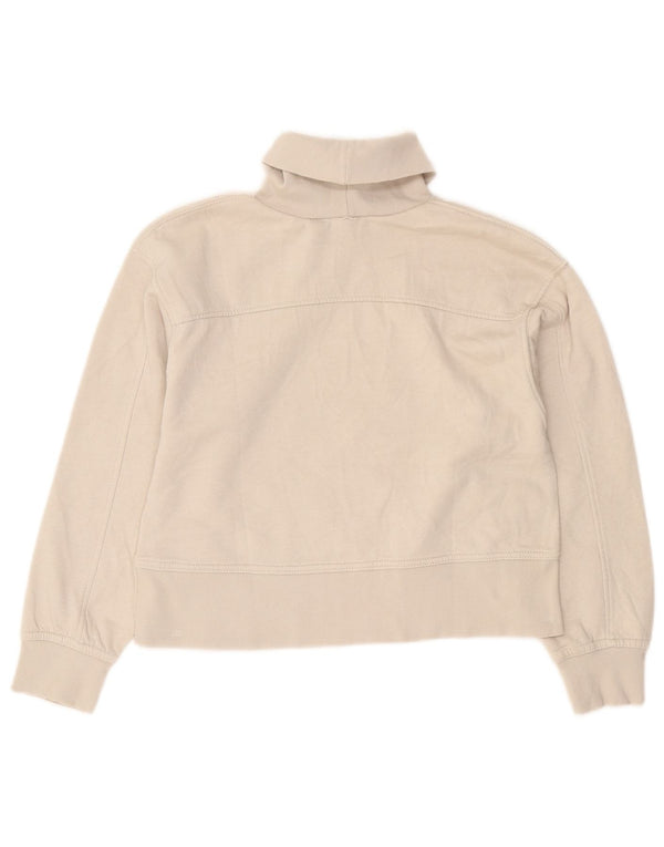 Zara Womens Crop Sweatshirt Jumper UK 10 Petit Blanc