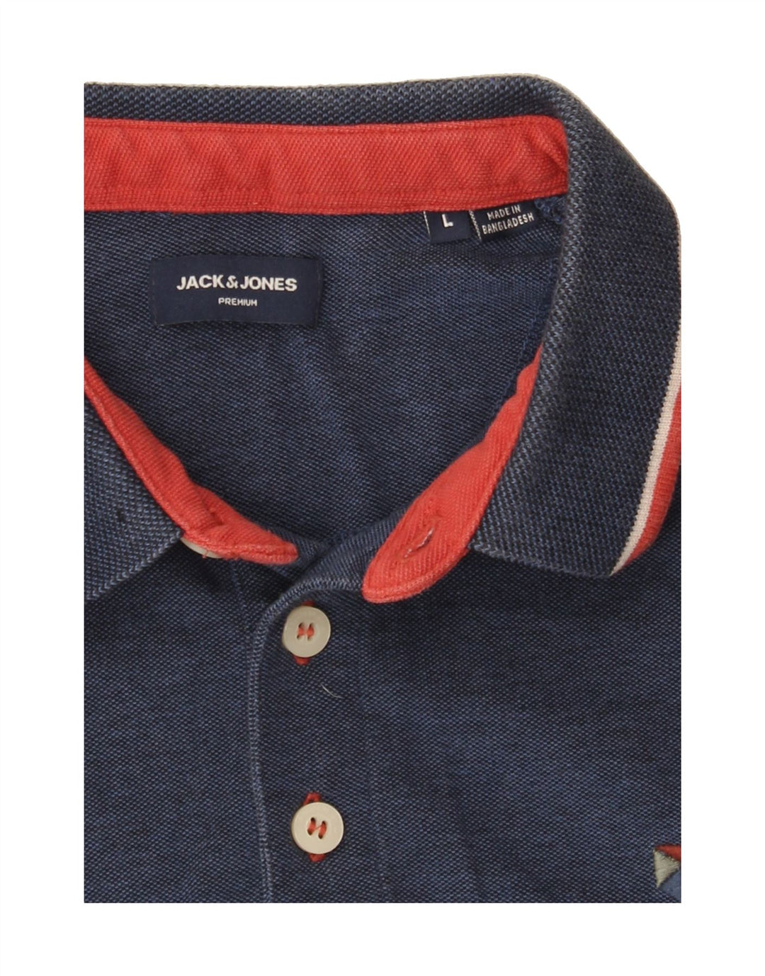 JACK & JONES Mens Polo Shirt Large Navy Blue Cotton Vintage Jack & Jones and Second-Hand Jack & Jones from Messina Hembry 