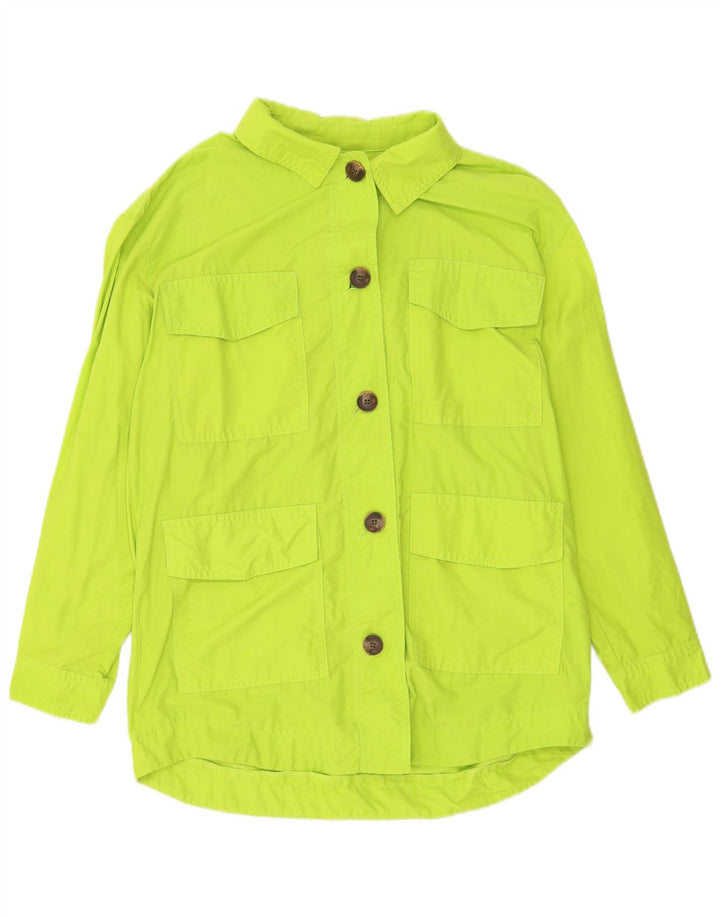 Topshop Veste Utility Oversize pour Femmes UK 8 Petit Vert Coton