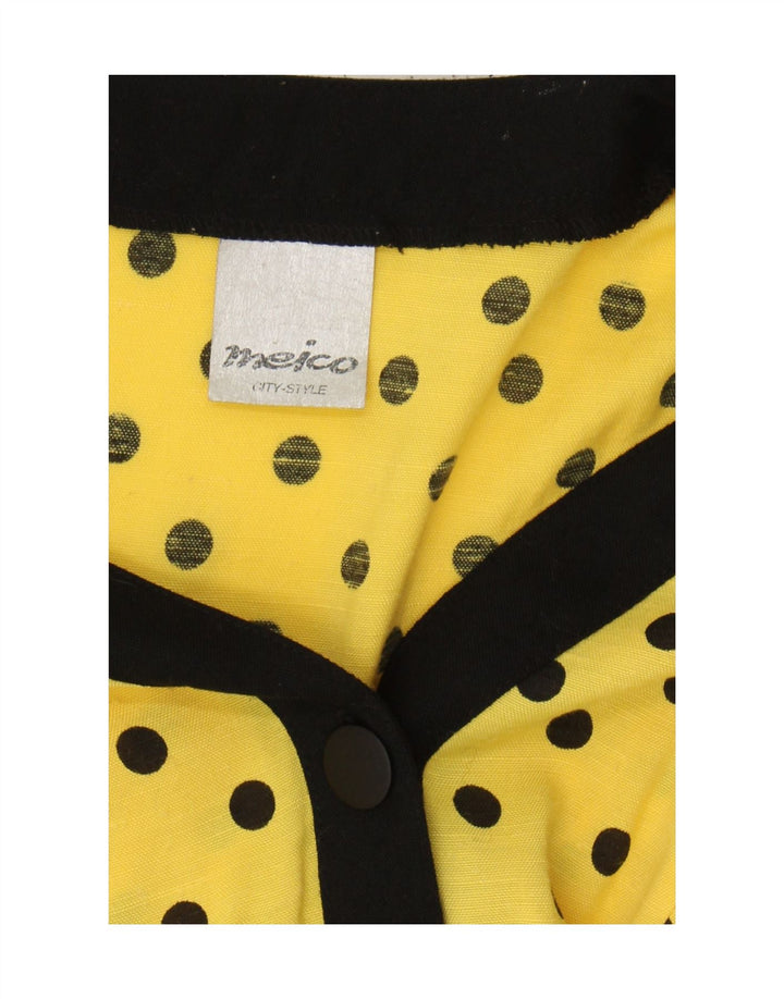 Meico Veste blazer à manches 3/4 pour femme UK 12 Jaune moyen Polyester