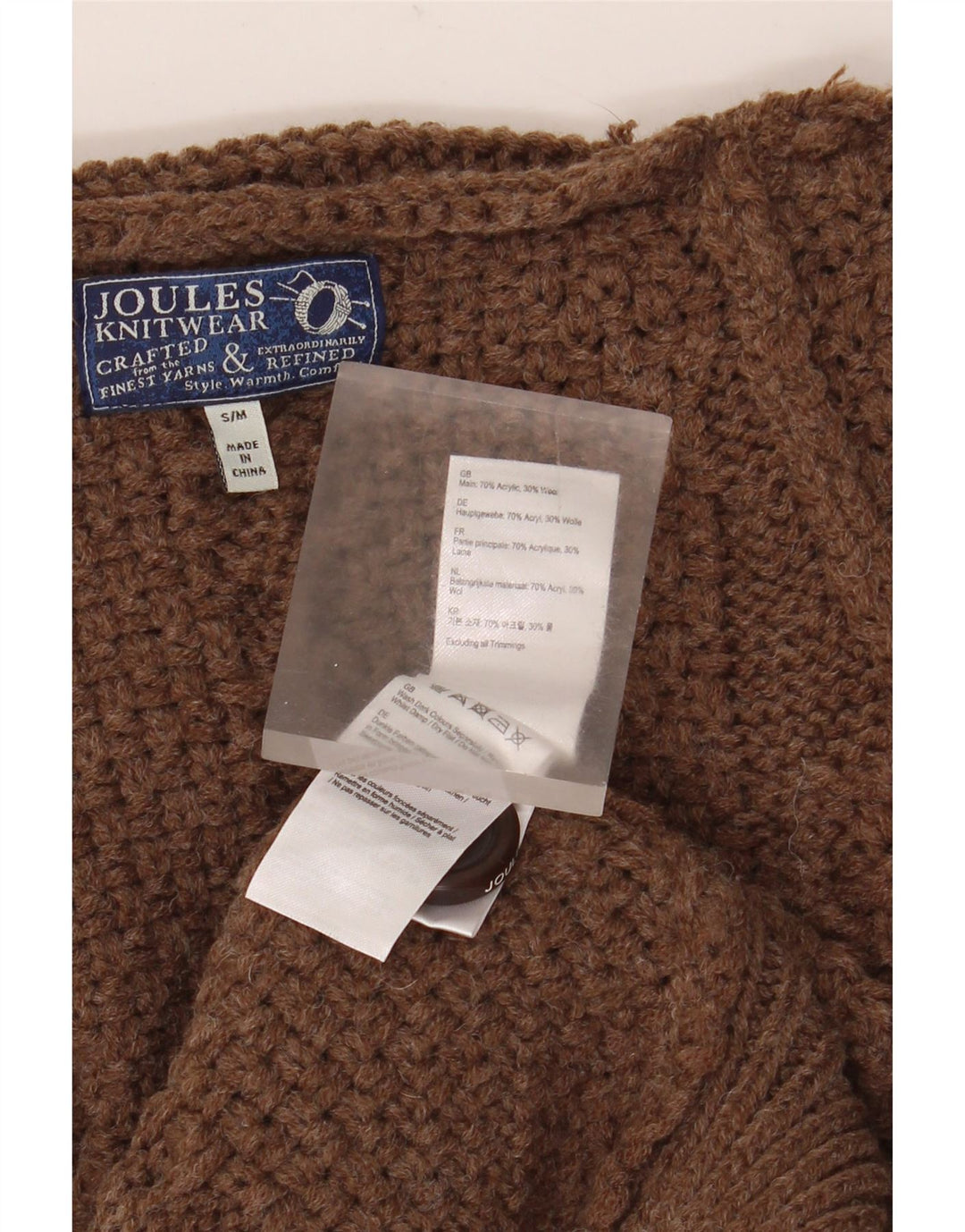 Joules Pull Poncho Oversize Femme UK 10 Petit Acrylique Marron