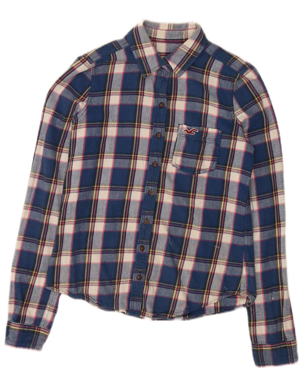 Hollister Chemise en flanelle pour femme UK 10 mall Blue Check Cotton