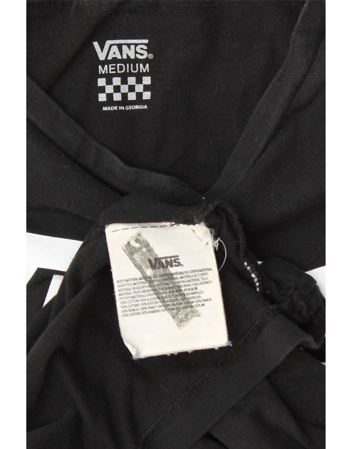 VANS Womens Graphic T-Shirt Top UK 12 Medium Black Cotton