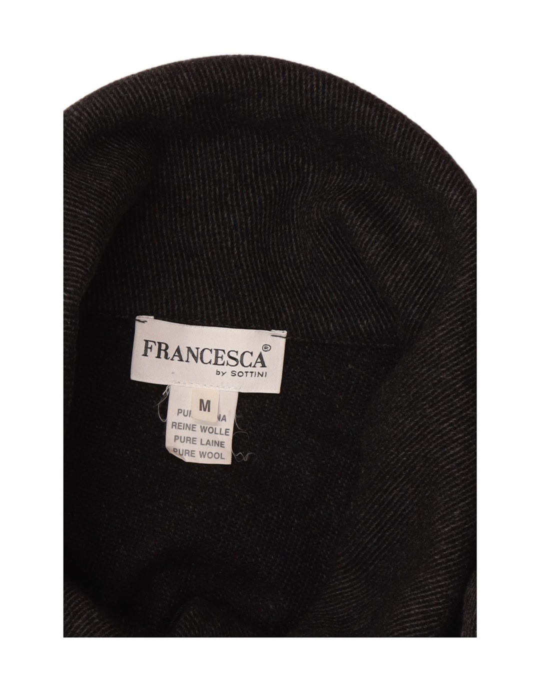 Francesca Manteau Cape Femme UK 14 Laine à Rayures Gris Moyen