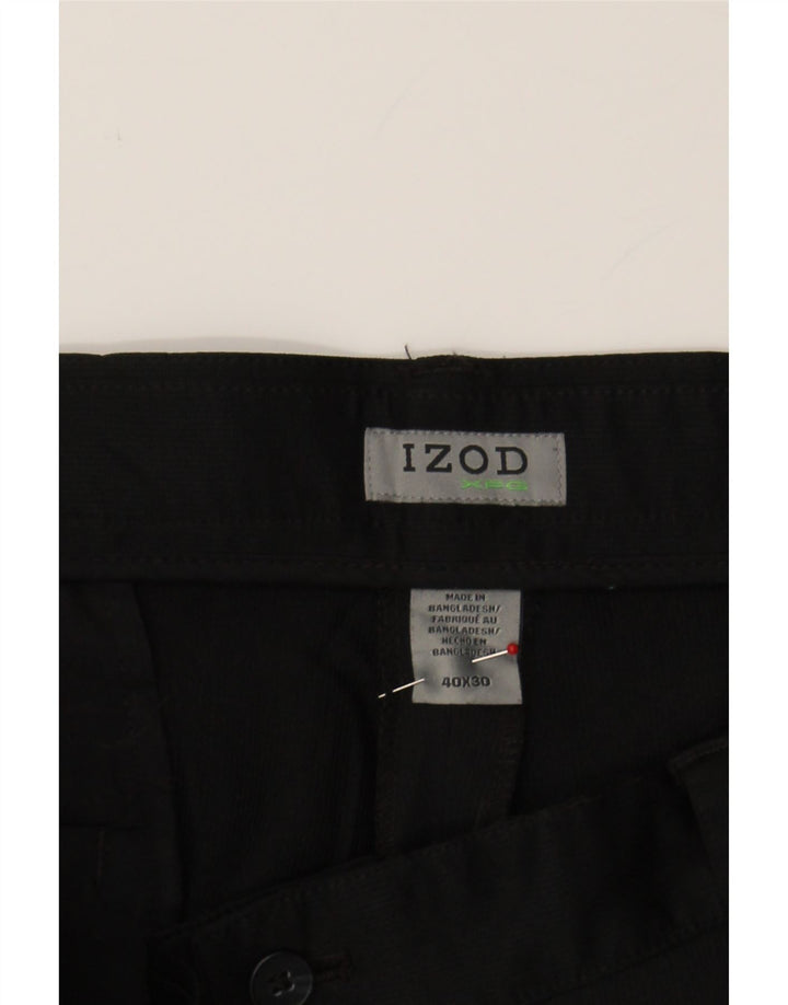IZOD Mens Straight Chino Trousers W40 L30 Black Polyester Vintage Izod and Second-Hand Izod from Messina Hembry 