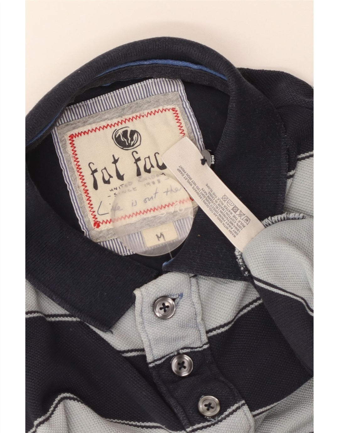 FAT FACE Polo Homme Bleu Marine Moyen Rayé Coton