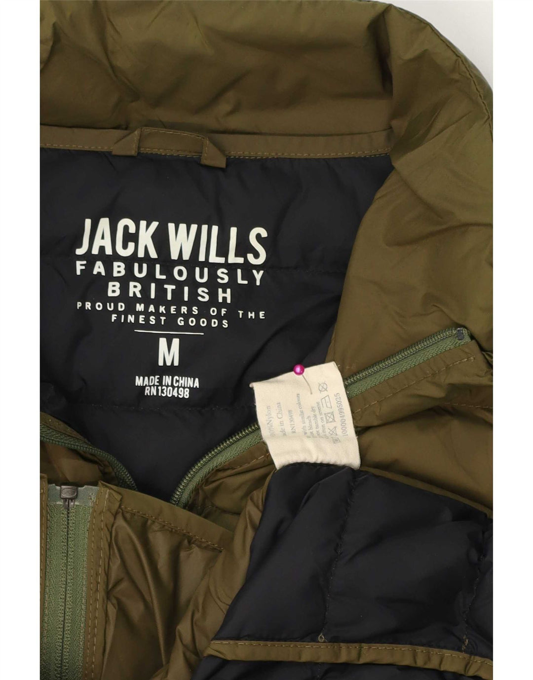 Jack Wills Gilet rembourré pour hommes UK 38 Nylon vert moyen