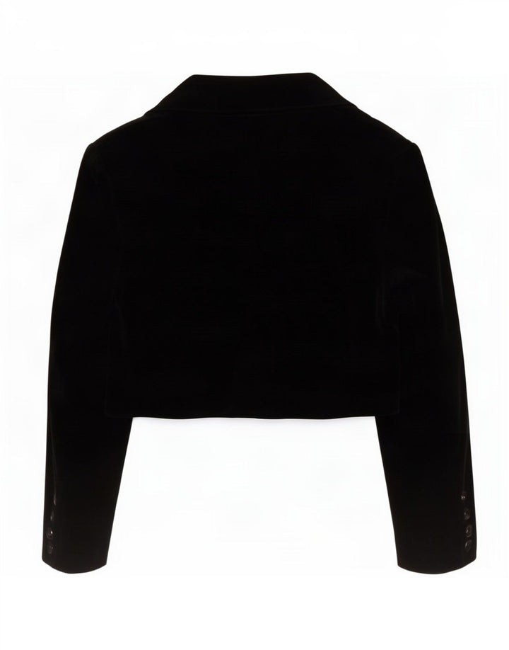 Benetton Veste Boléro Femme 2 Boutons Velours IT 48 XL Noir Modacryl