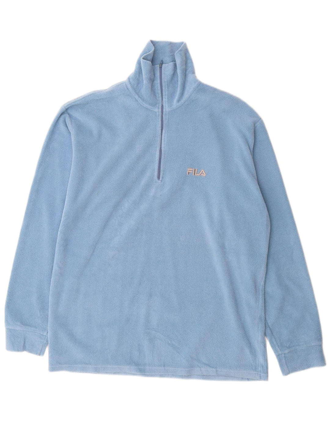 FILA Pull Polaire Col Zippé Homme XL Bleu Polyester