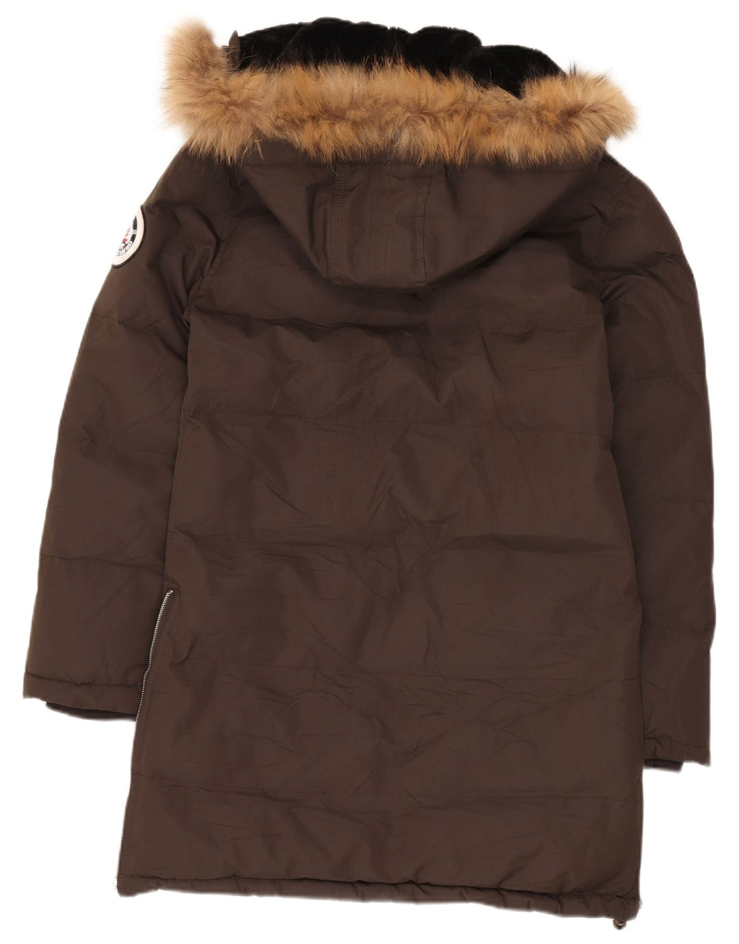 Geographical Norway Manteau rembourré à capuche pour homme EU 38/40 Marron moyen Polyester
