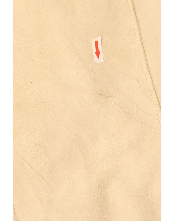 veste en daim femme vintage UK 12 cuir beige moyen