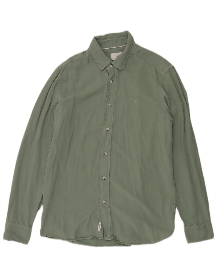 Calvin Klein Chemise Regular Fit Homme Vert Moyen Lyocell
