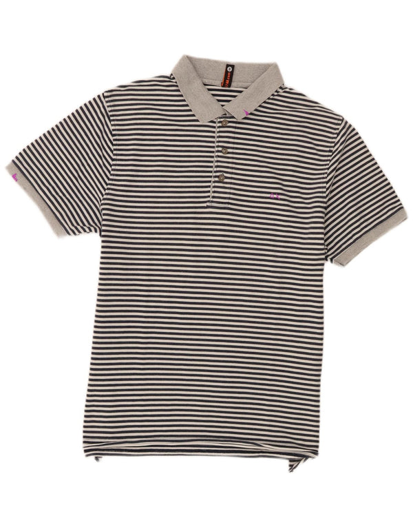 Sun68 Polo Homme Large Gris Rayure Coton