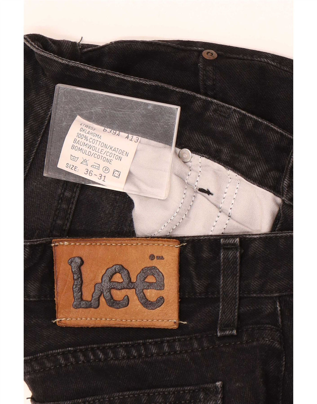 Lee Jean Fuselé Homme W36 L31 Coton Noir