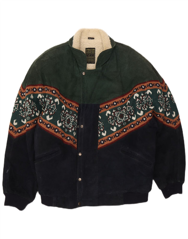 Cable Car Clothiers Veste en peau de mouton pour homme UK 44 2XL Multicolore Fair Isle