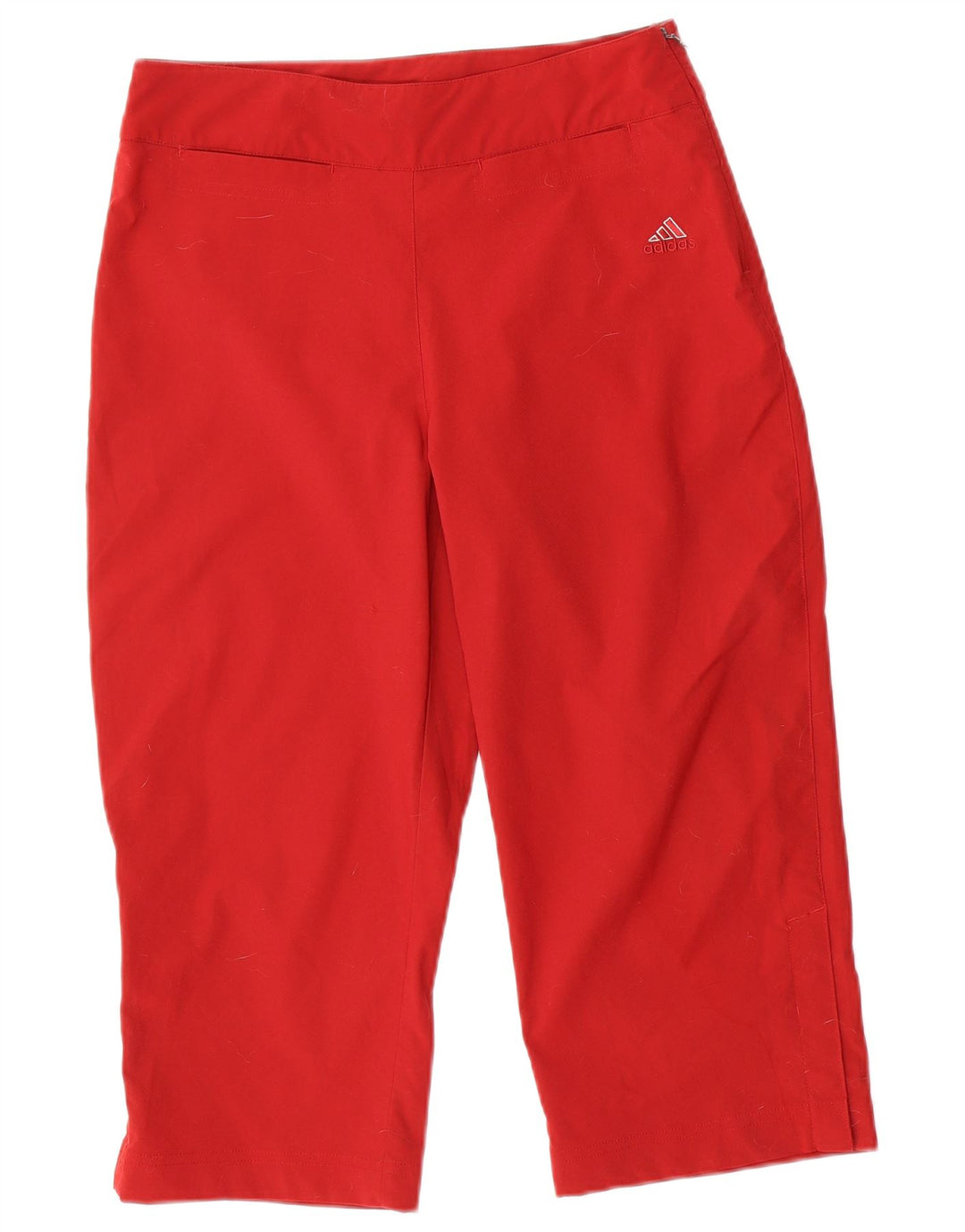 Adidas Pantalon Capri Femme UK 14 Large W30 L19 Rouge Polyester