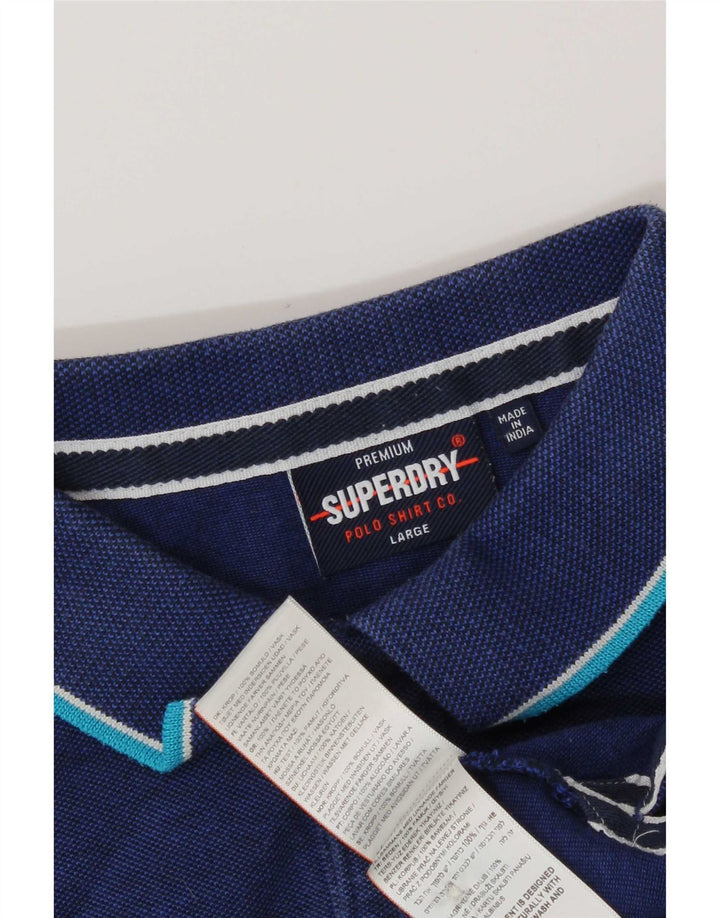 Superdry Polo Homme Grand Bleu Marine Coton