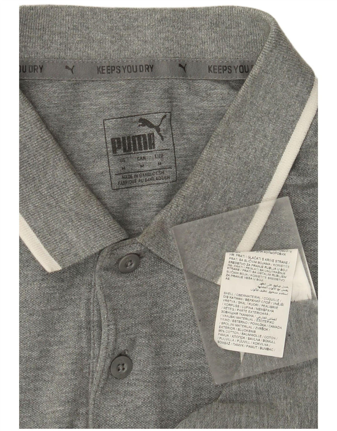 Puma Polo Homme Gris Moyen Coton