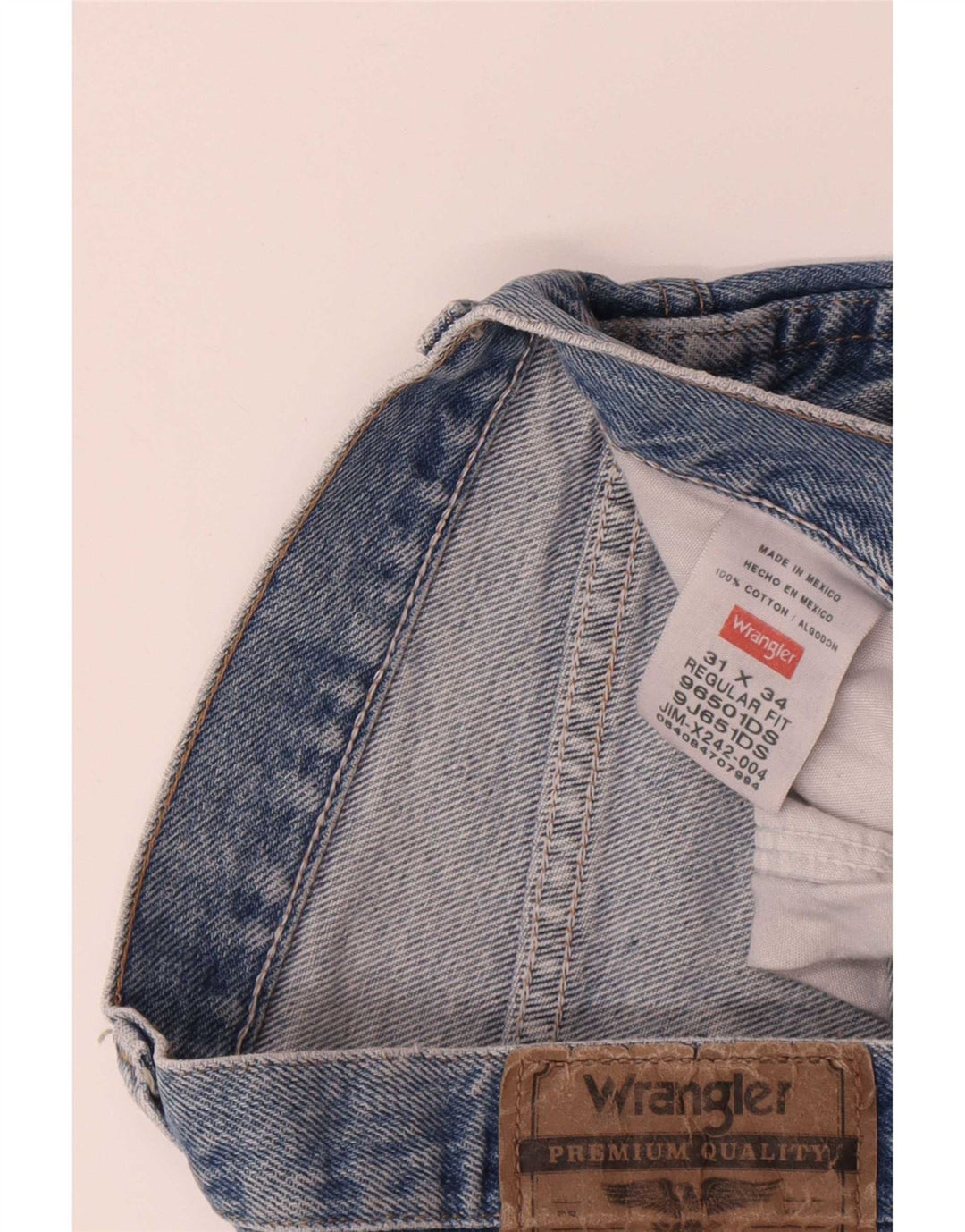 Wrangler Short en jean coupe droite W31 pour homme en coton bleu moyen