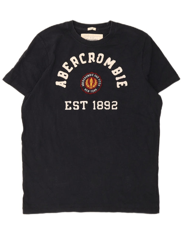 Abercrombie & Fitch T-shirt graphique musculaire pour homme 2XL en coton bleu marine