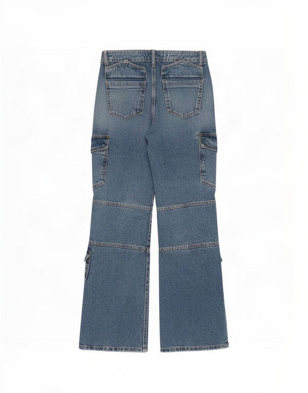 Zara Jean cargo droit pour femme EU 34 2XS W28 L31 Bleu