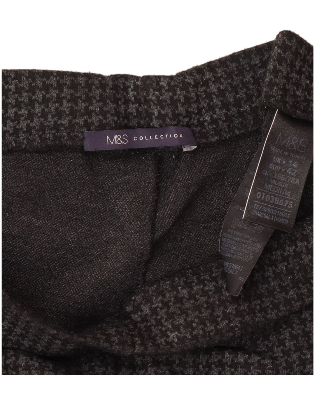 Marks & Spencer Pantalon femme UK 14 Large W32 L27 Gris pied-de-poule