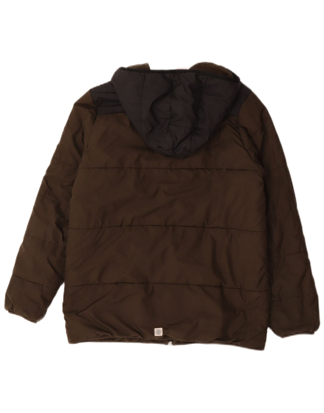 Adidas Veste matelassée à capuche pour garçon 13-14 ans Kaki Colourblock Polyester