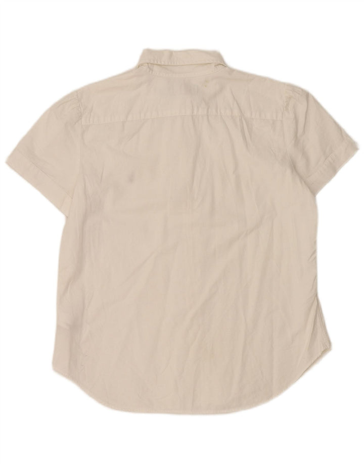 RALPH LAUREN Chemise à manches courtes pour femme UK 16 Large Coton Blanc