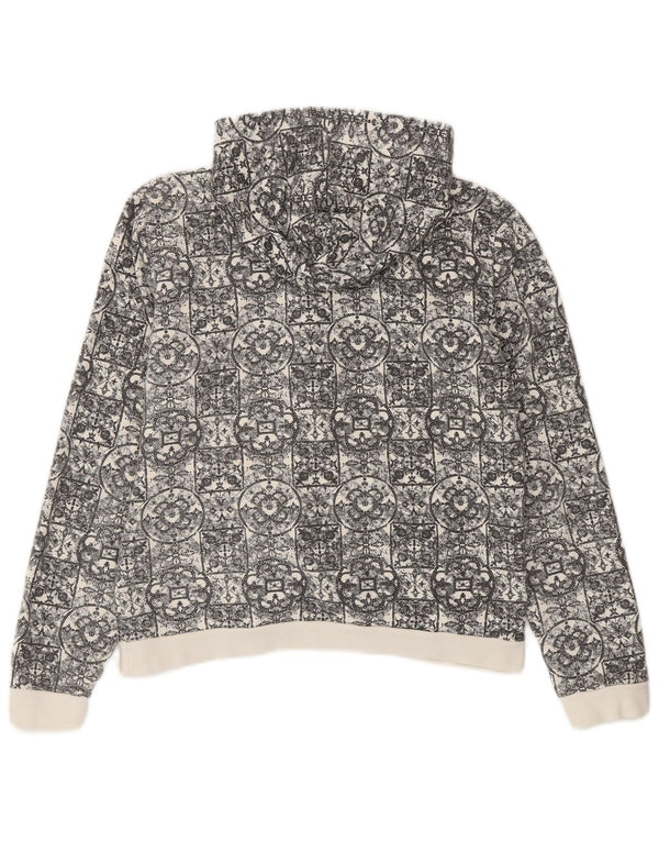 Trussardi Jeans Veste de survêtement à capuche pour femme UK 18 XL Blanc Géométrique