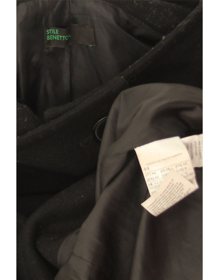 Benetton Pardessus Femme IT 44 Laine Noir Moyen