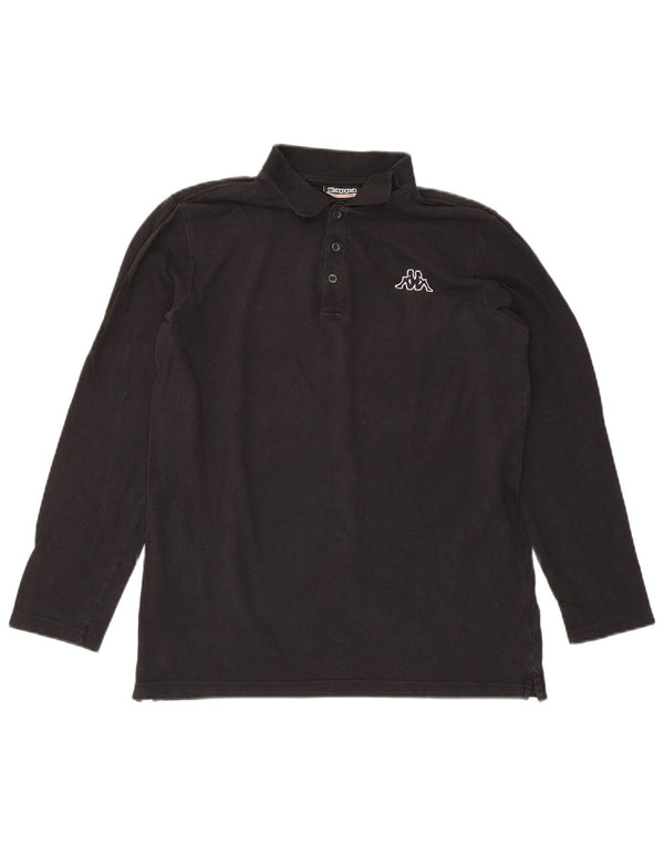 Kappa Polo à Manches Longues Homme Noir Moyen Coton