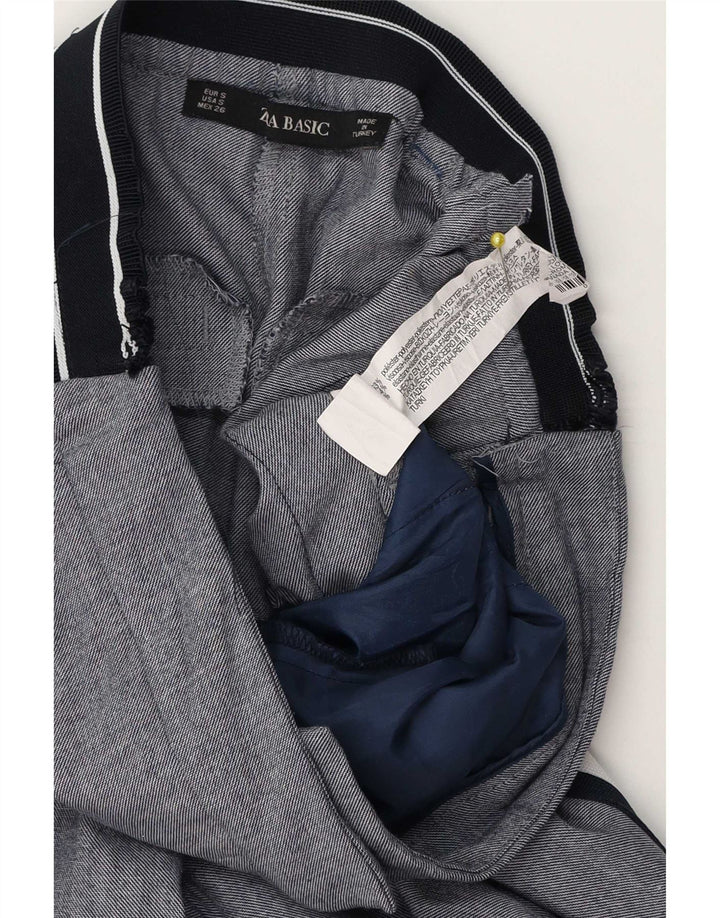 Zara Pantalon Chino Slim Femme Petit W26 L27 Gris Rayé Polyester