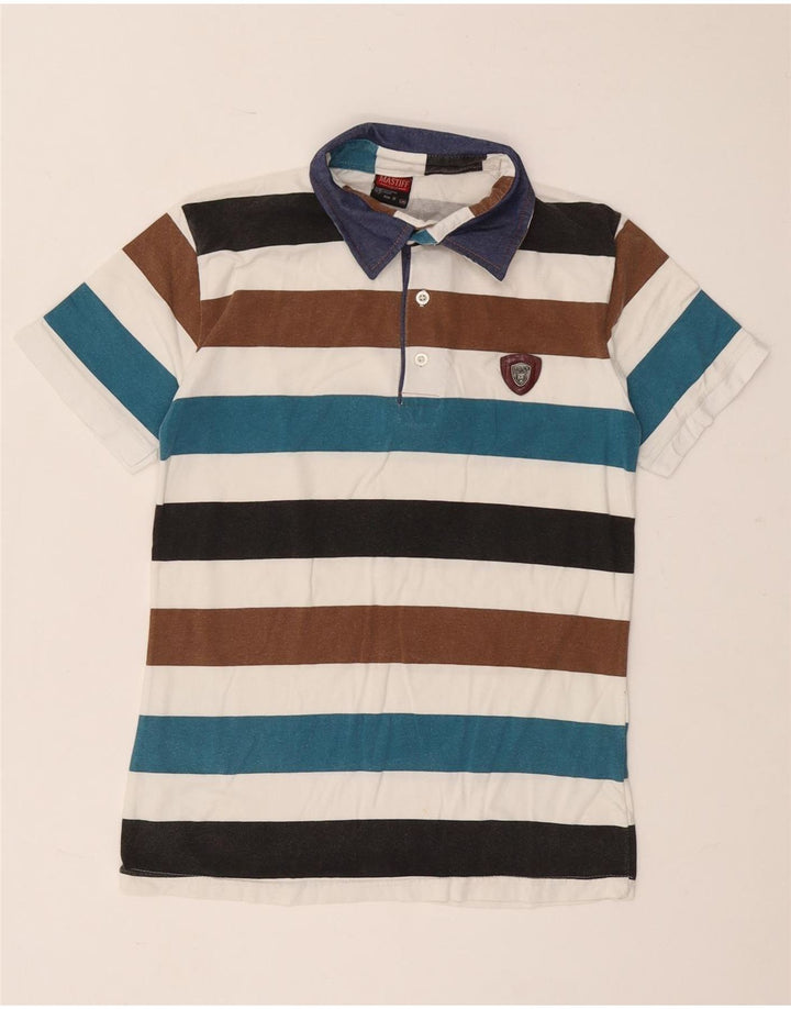 Polo Rugby Homme Vintage Coton Rayé Multicolore Moyen