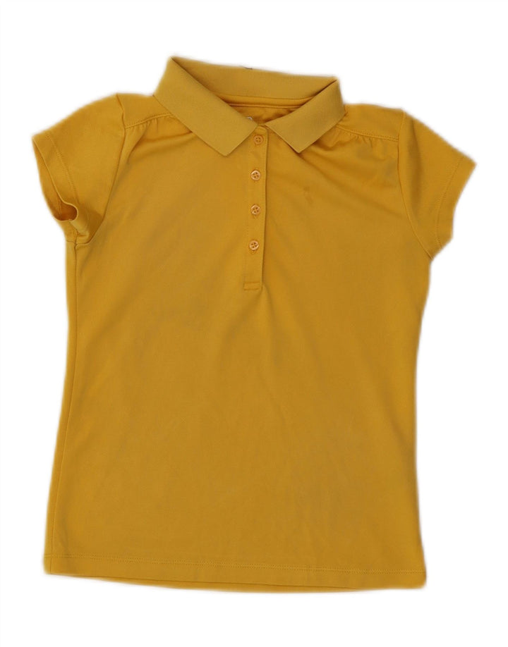 IZOD Girls Regular Polo Shirt 7-8 Years Small Yellow Polyester Vintage Izod and Second-Hand Izod from Messina Hembry 