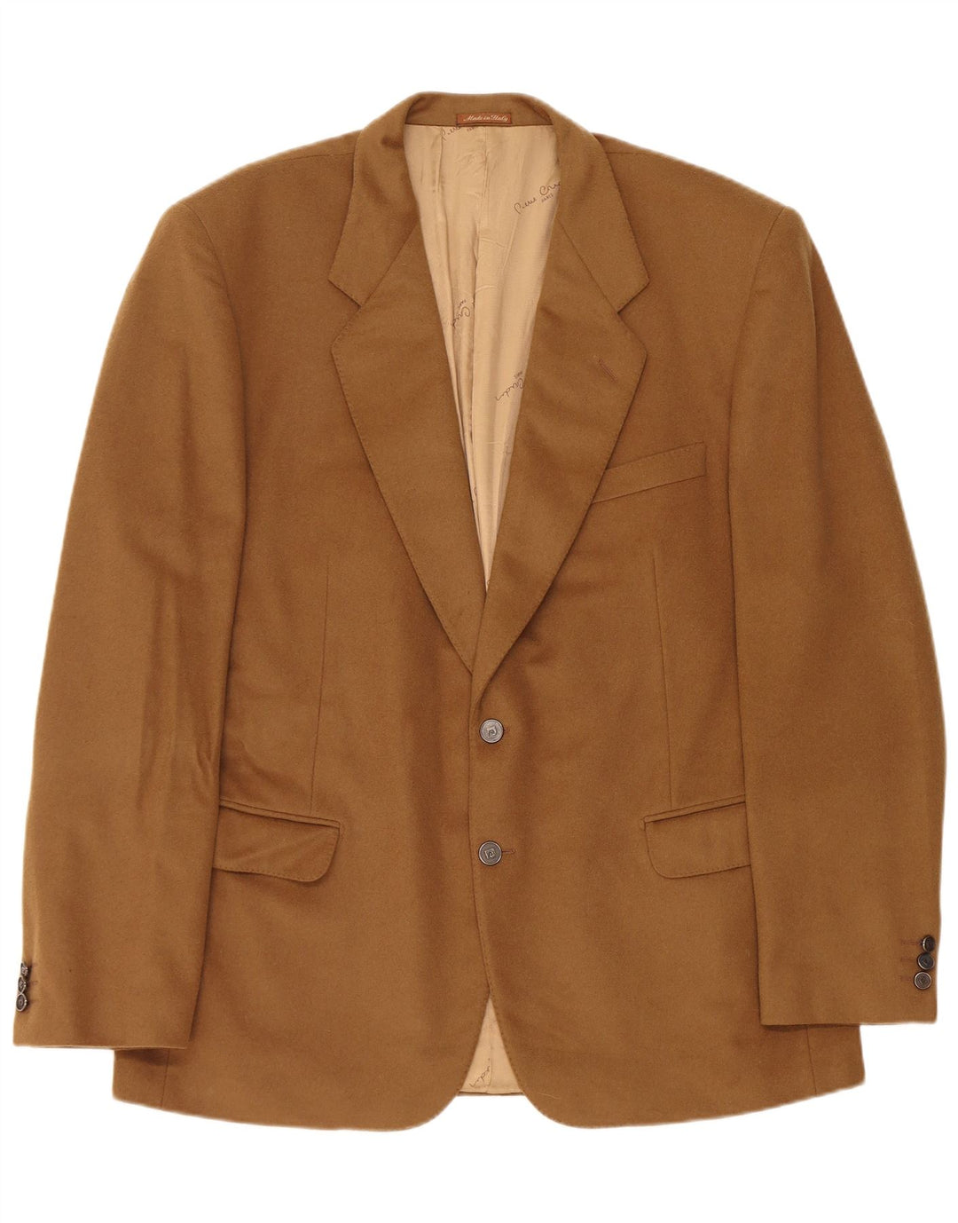 Pierre Cardin Veste Blazer 2 Boutons Homme IT 54 2XL Kaki Cachemire